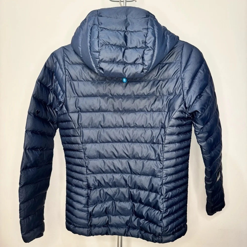 Patagonia Down Sweater Hoody Puffer Jacket Navy / Turquoise Blue Women’s XS - Picture 6 of 14